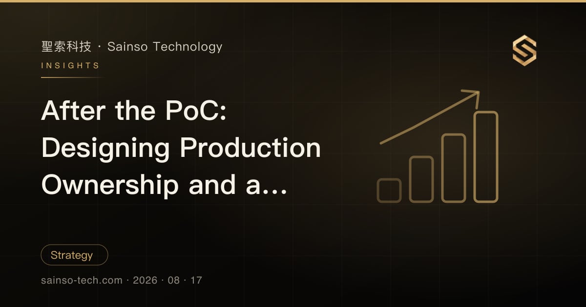 After the PoC: Designing Production Ownership and an Operations Budget