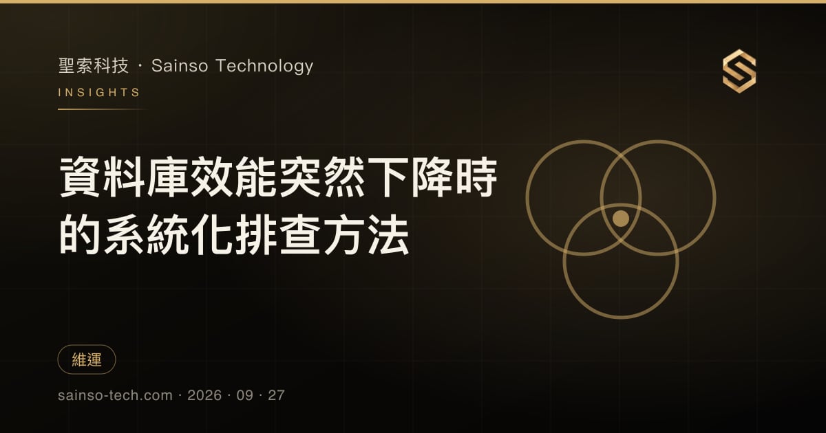 資料庫效能突然下降時的系統化排查方法