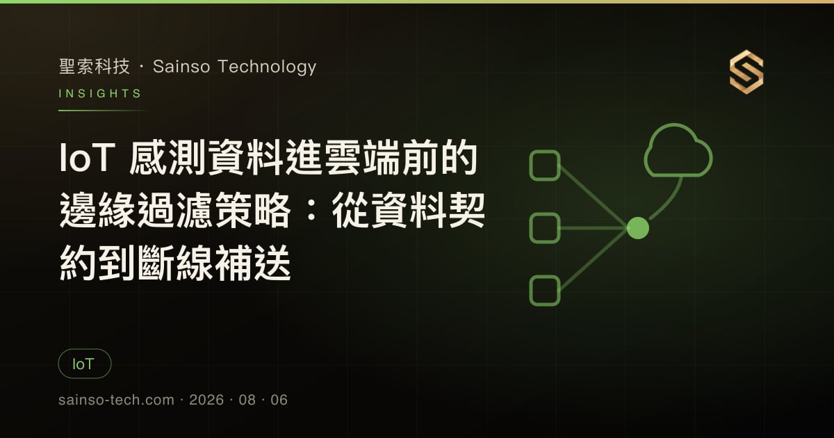 IoT 感測資料進雲端前的邊緣過濾策略：從資料契約到斷線補送
