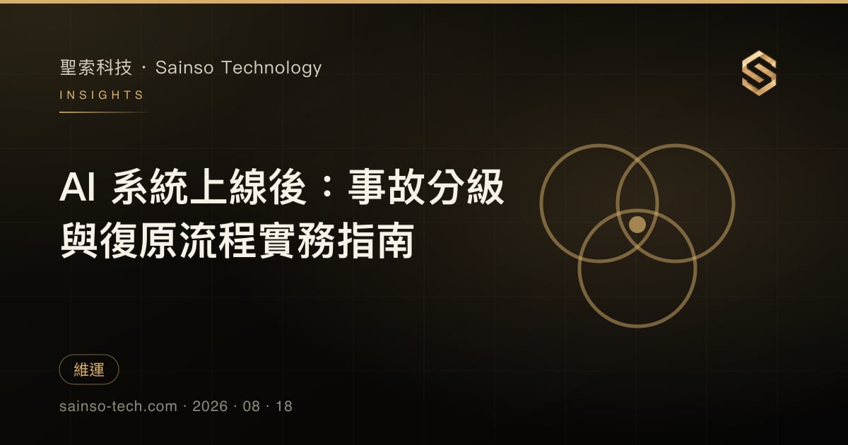 AI 系統上線後：事故分級與復原流程實務指南