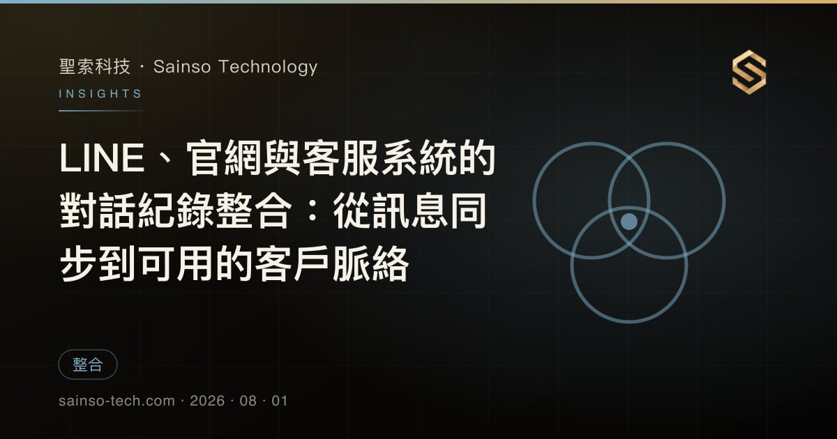 LINE、官網與客服系統的對話紀錄整合：從訊息同步到可用的客戶脈絡