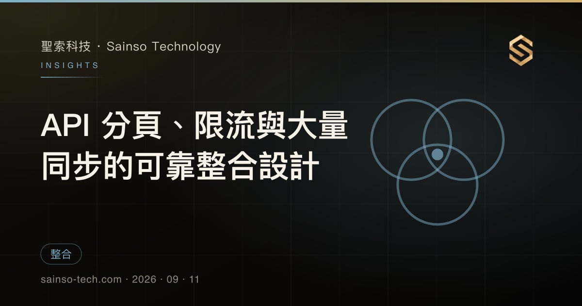 API 分頁、限流與大量同步的可靠整合設計