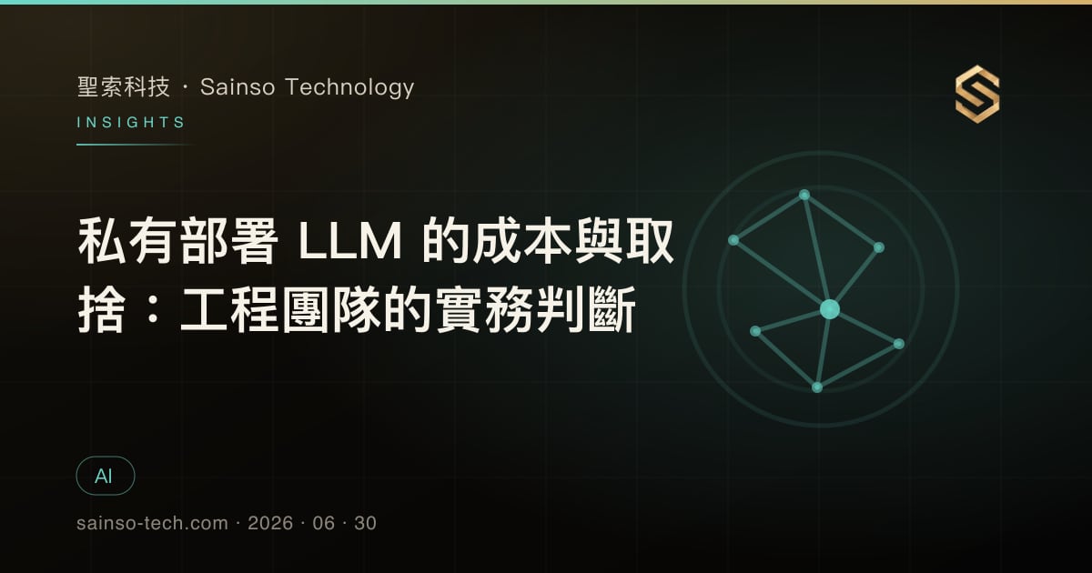 私有部署 LLM 的成本與取捨：工程團隊的實務判斷