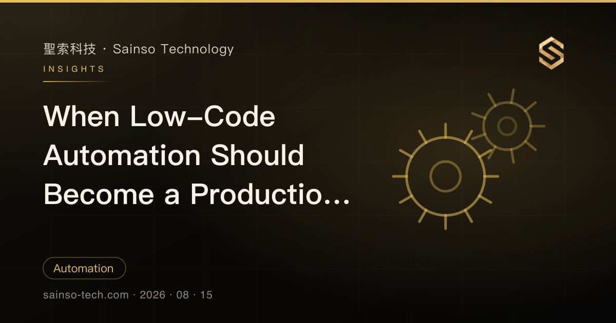When Low-Code Automation Should Become a Production System